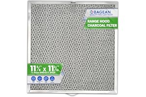 BAGEAN Stove Hood Vent Filter 11.6” x 11.2” BPQTF S99010317 Compatible with Broan Range Hood Filter Replacement for Ductless Overhead - Metal Mesh Filters Grease and Carbon Freshens Kitchen Oven Air (1-Pk)