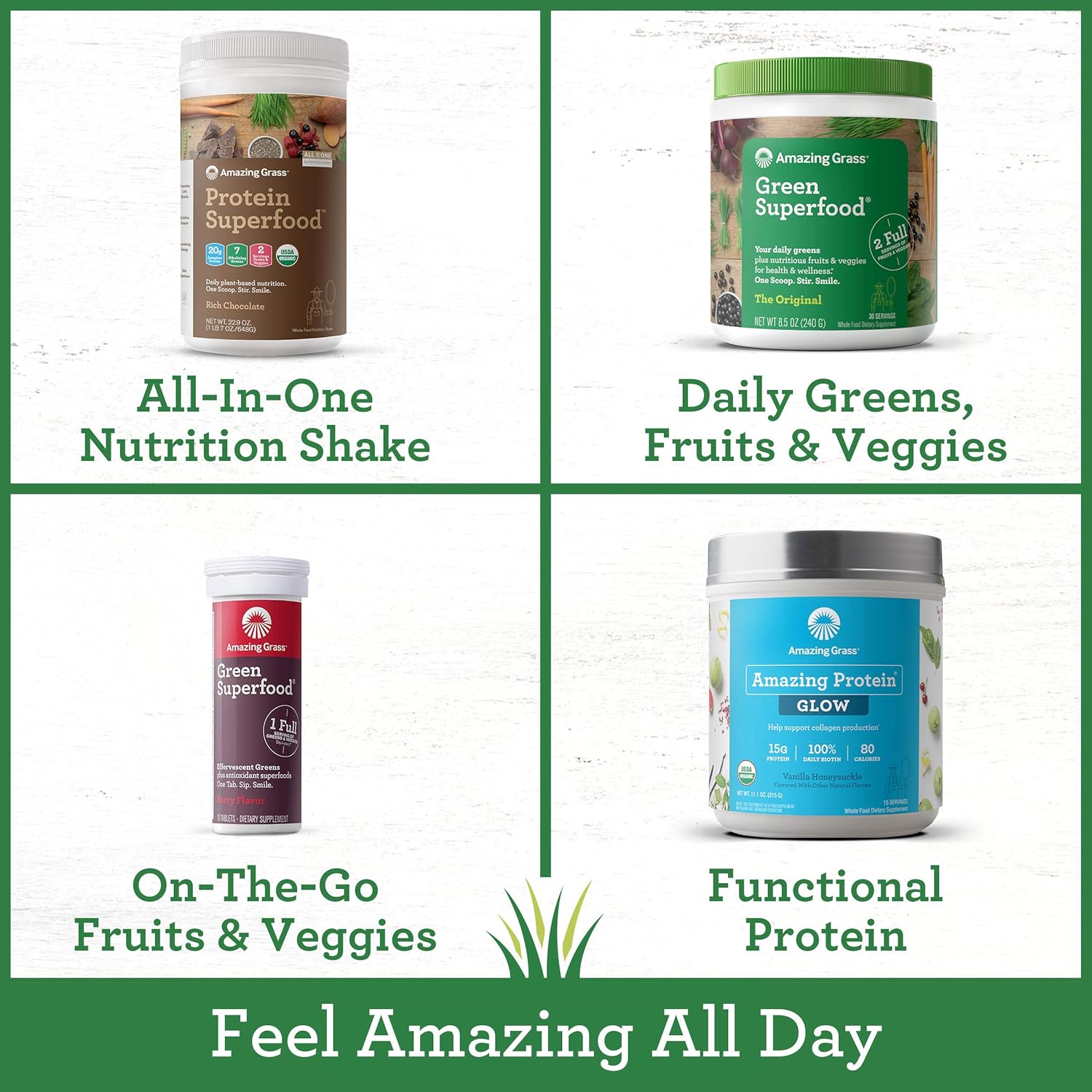 Amazing Grass Green Superfood: Super Greens Powder with Spirulina, Chlorella, Digestive Enzymes & Probiotics, Original, 30 Servings: Health & Personal Care