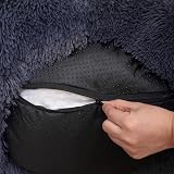 Feandrea Donut Dog Bed Cat Bed Fluffy 50 cm Dark Grey view 4