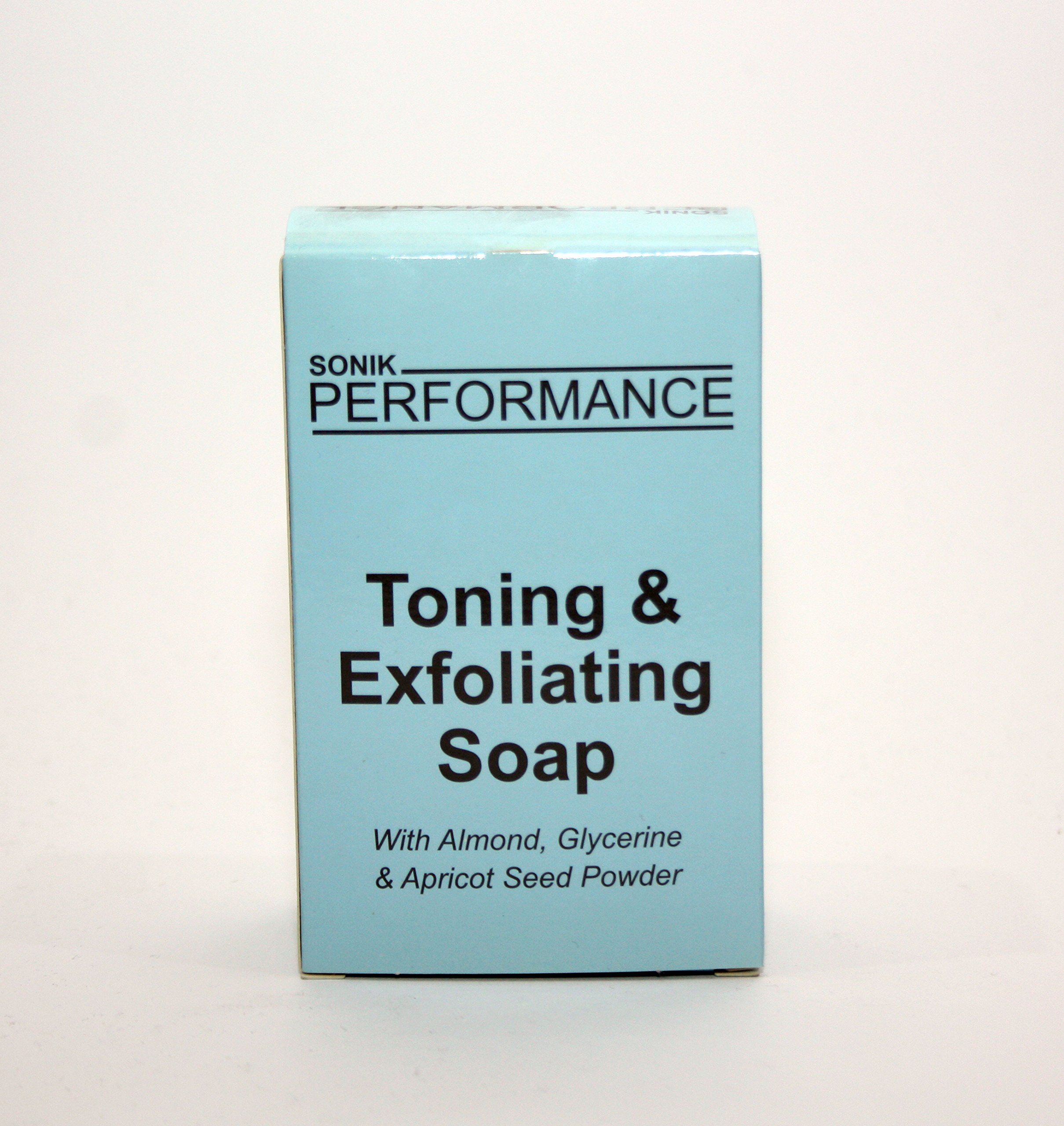 Sonik Performance Brightening & Exfoliating Soap 200g - with Almond, Glycerin & Apricot Seed Powder