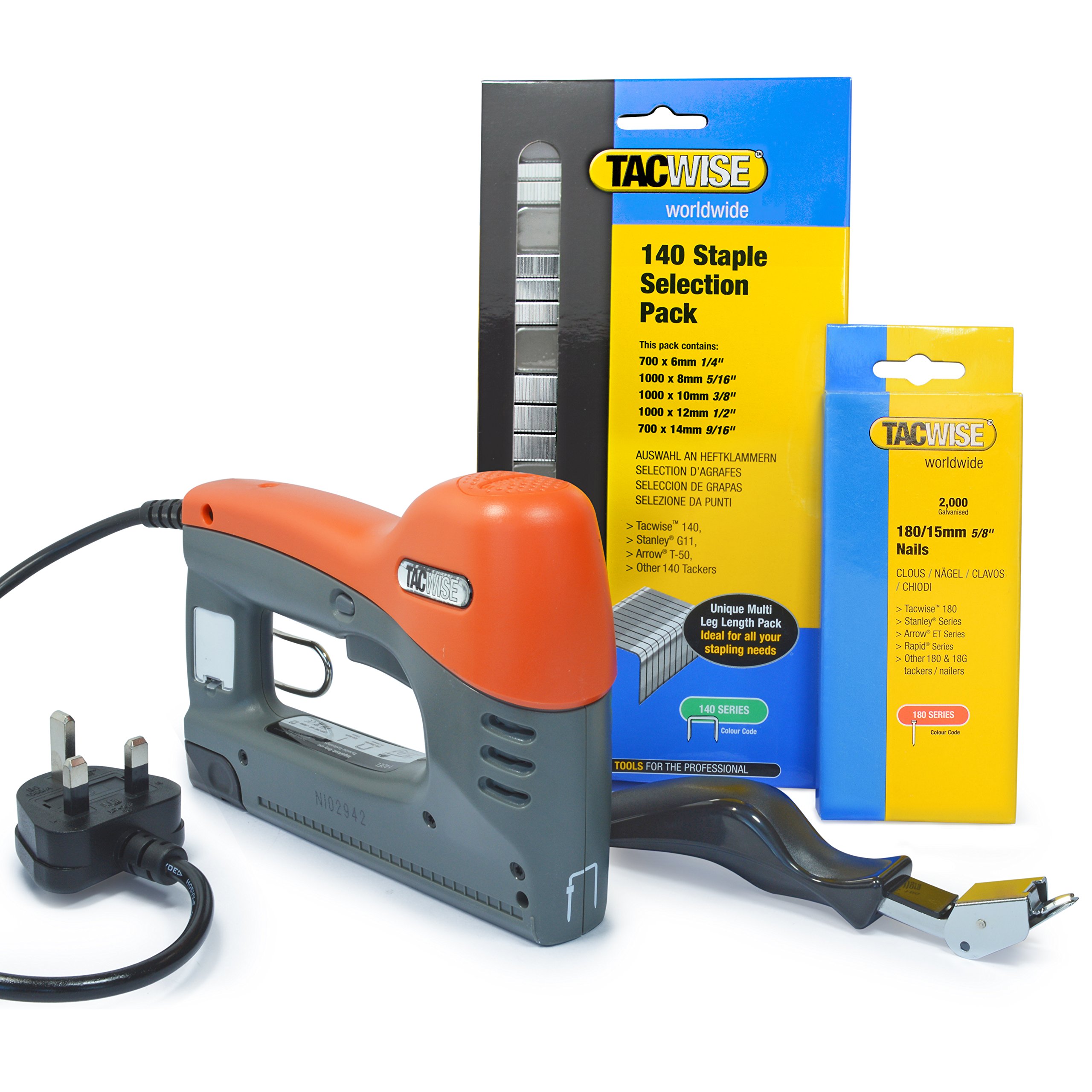 Tacwise 1285 140EL Electric Gun & Staples and Staple Remover Bundle Kit