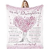 Jamfind Daughter Birthday Gifts, Daughter Gifts from Mom, Birthday Gift for Daughters Blanket 60"x 50", Best Daughters Graduation Wedding Gift