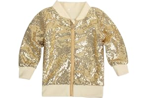 Cilucu Kids Jackets Girls Boys Sequin Zipper Coat Jacket for Toddler Birthday Christmas Clothes