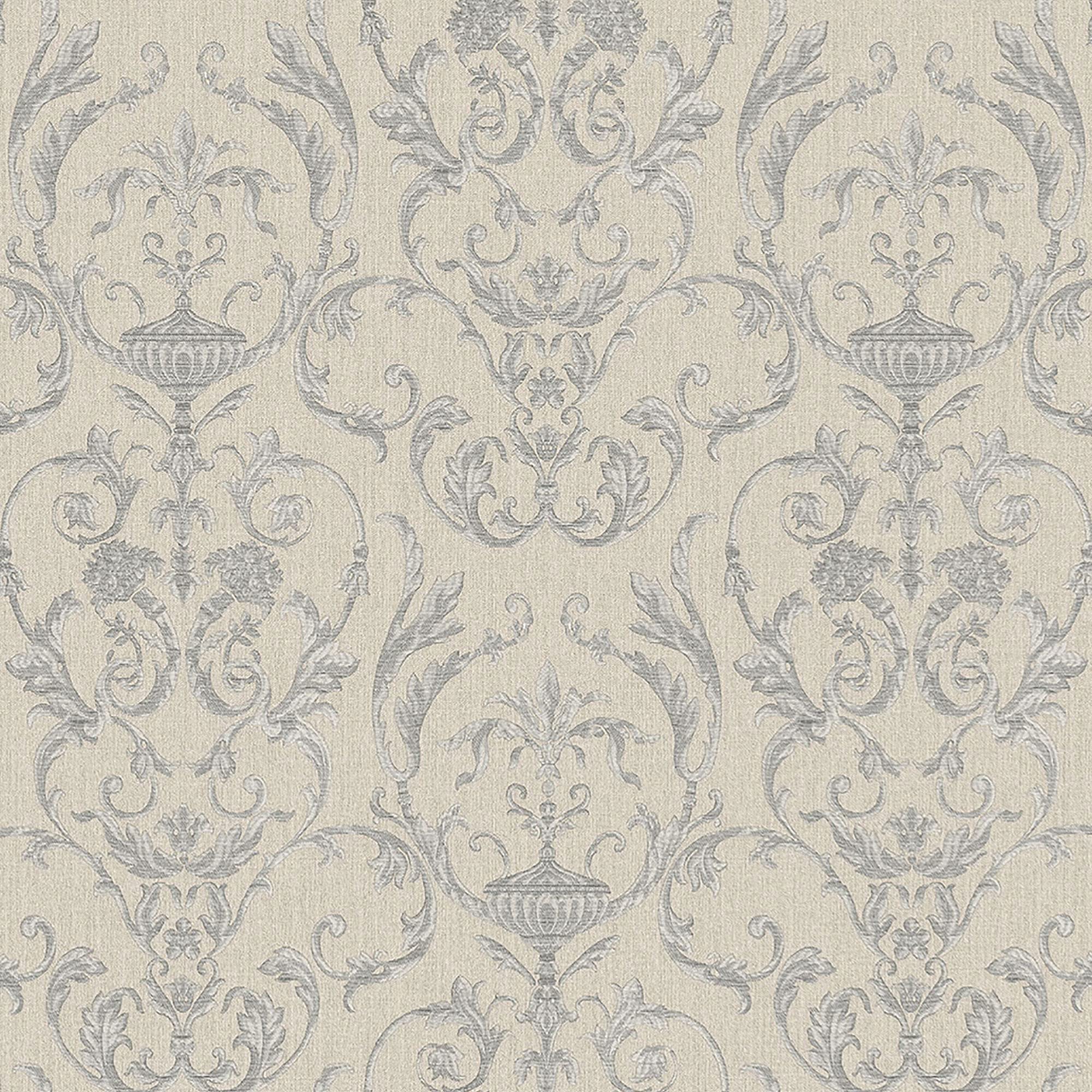 Galerie 95507 Ornamenta 2 Toscano Damask Wallpaper, Greige/Grey, 10m x 53cm