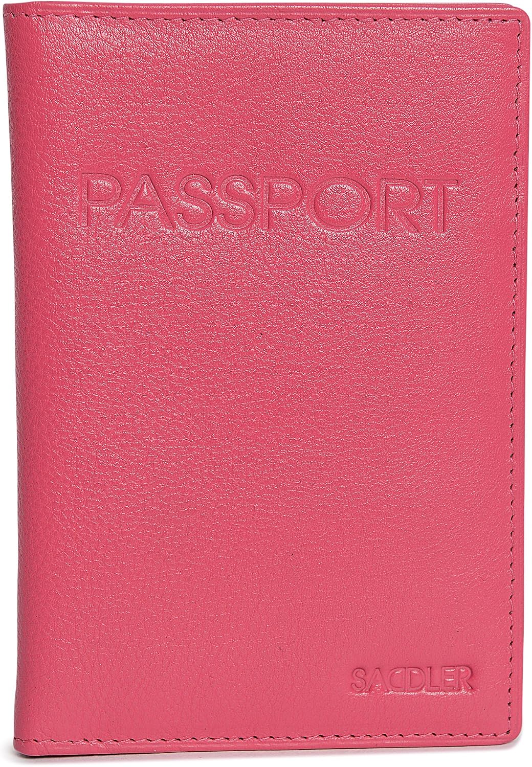 SADDLER "Harper Women's Luxurious Real Leather Passport Holder, Fuchsia - Image 3