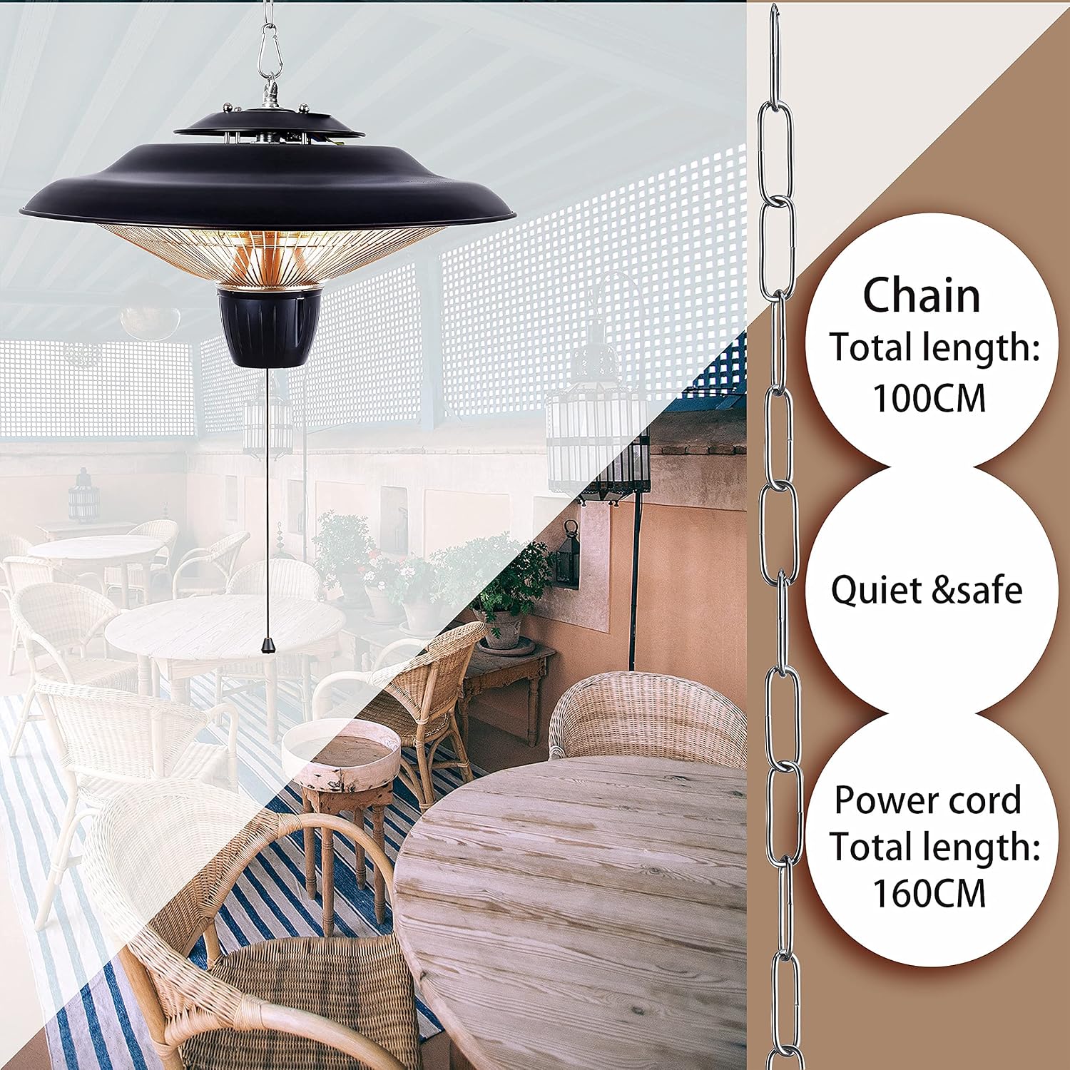 DONYER POWER Outdoor Heaters for Garden Patio Heaters Halogen Heater 800W&2000W Electric Heater for Greenhouse Tent - Image 5