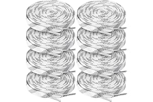 Yingzhao 4 Pairs Waxed Hockey Skate Laces 108" Hockey Laces Wide lce Skate Lace Strap for Roller Skates Boots Adults Youth