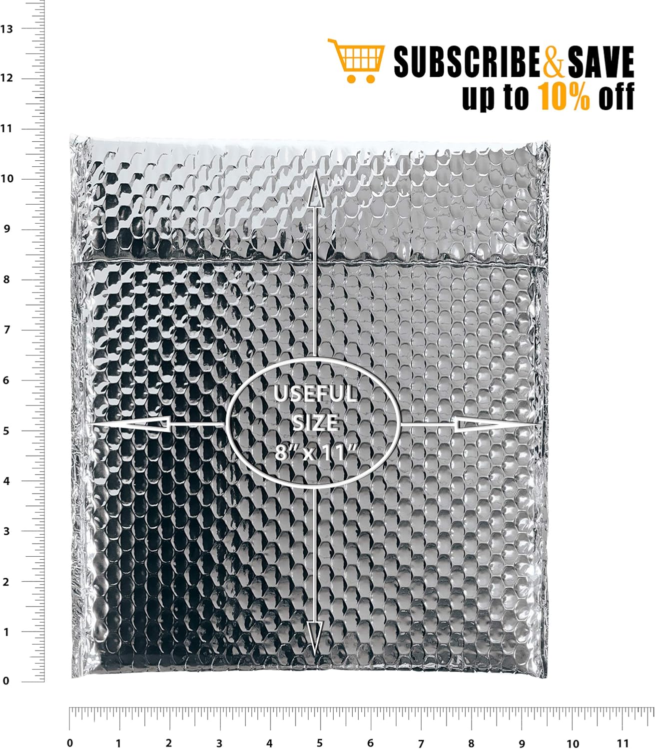 Thermal Insulated Bubble Mailers 8x11 Food Grade Padded envelopes 8 x 11. Pack of 25 Silver Cushion envelopes. Peel and Seal. Metallic foil. Mailing, Shipping, Packing, Packaging. : Office Products