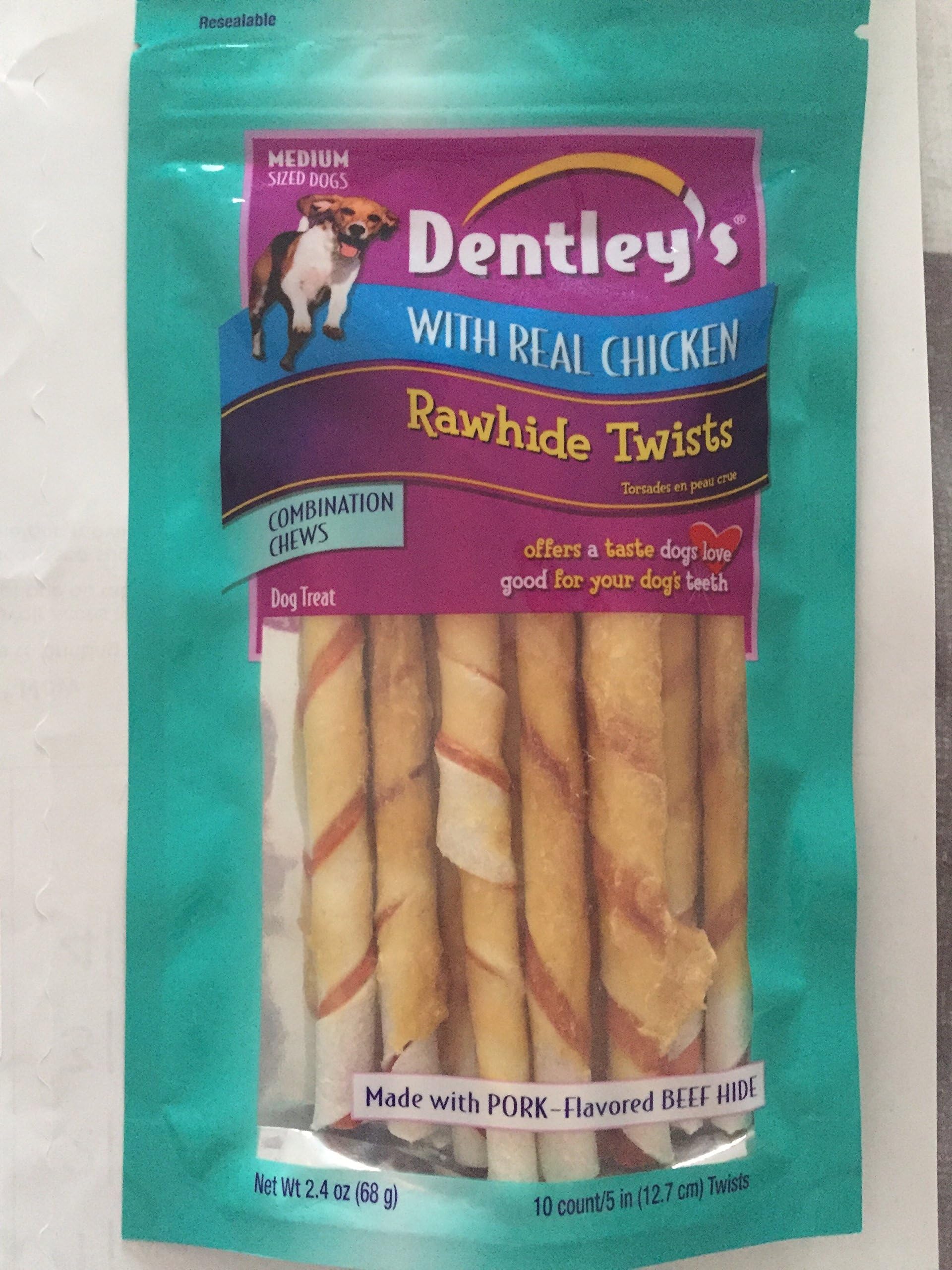 Dentleys Rawhide Twists Medium Dog Treat - Chicken (10 pack)