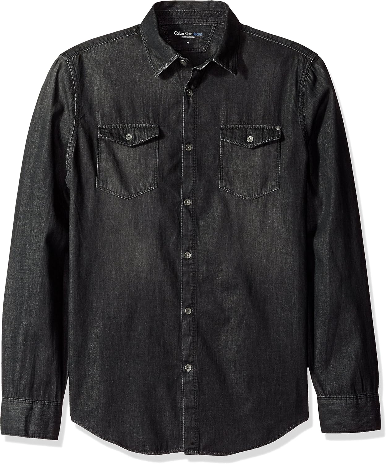 calvin klein black denim shirt