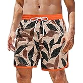 Gleeease 5inch Mens Swim Trunks: with Mesh Liner Pockets Drawstring Quick Dry Stretch Lined Funny Beach Swimming Pool Surf