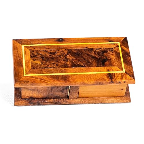 BAZAARDI Hand Carved Wooden Multipurpose Keepsake Jewelry