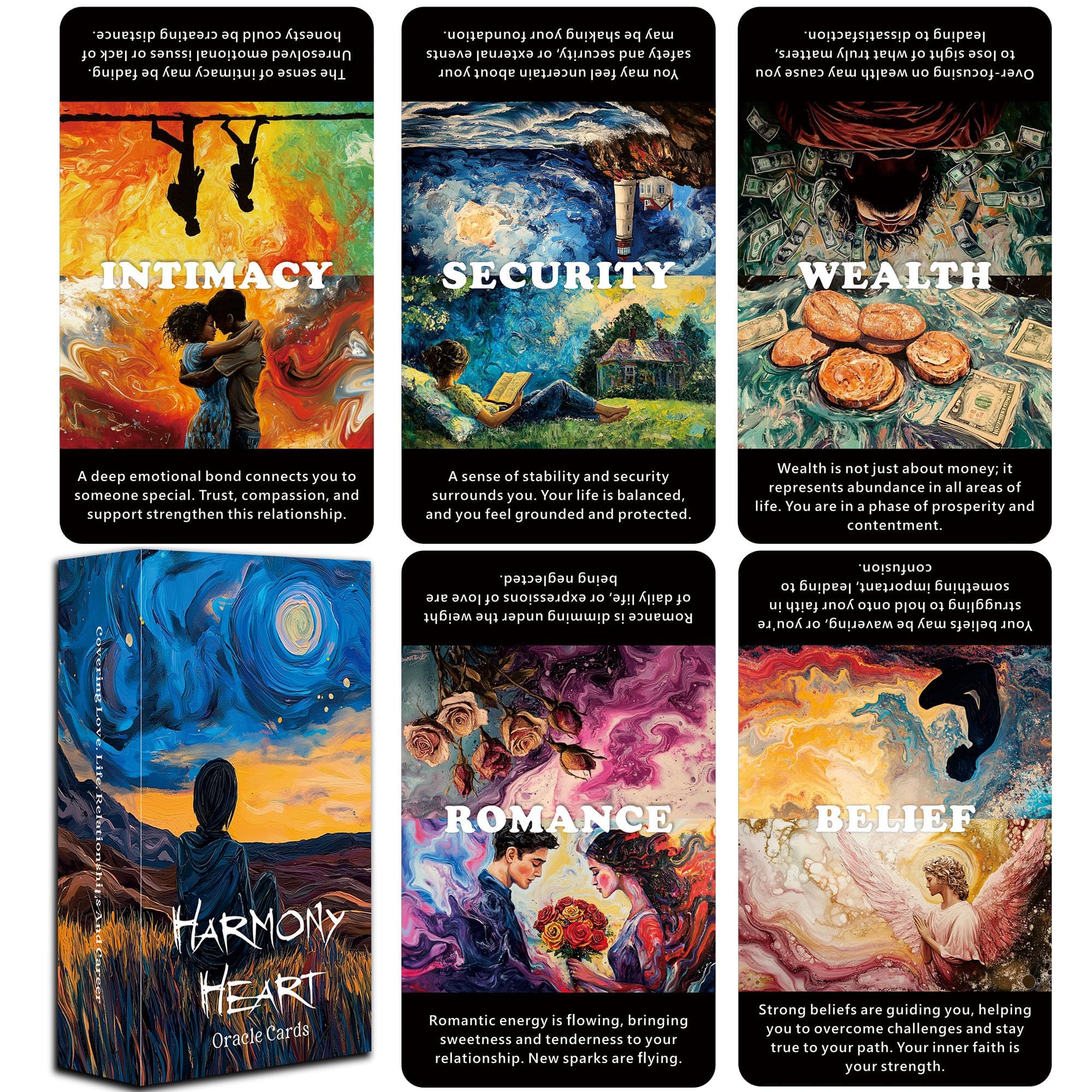 QCFQCF Life Situations Oracle Cards Age 8+, Love and Spiritual Growth Oracle Cards for Beginners, Relationships Oracle Deck, Healing Oracle Deck for Spiritual Development