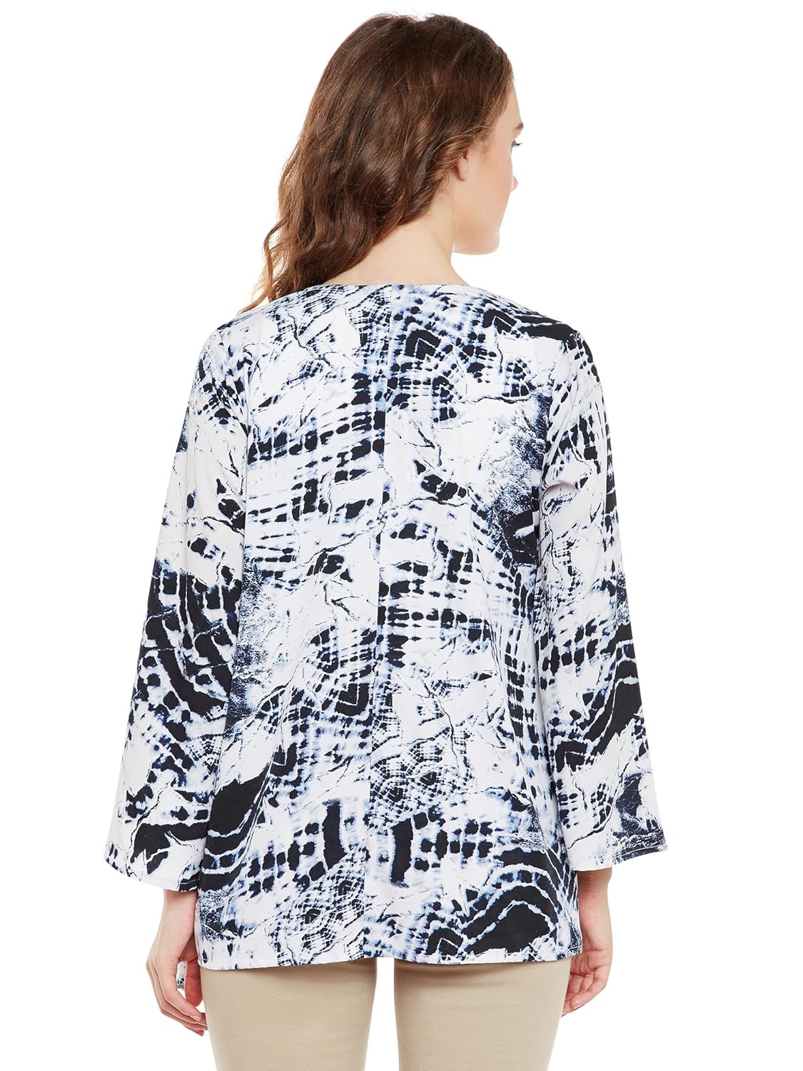 martini women blue white tie & dye plus size crepe shrug