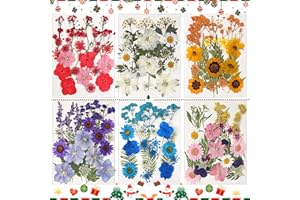 CONVELIFE Dried Flowers for Resin, 103pcs Natural Flowers and Leaves Compressed, Vacuum Packed DIY Pressed Flowers for Epoxy, Jewelry, Candles, Soap, Nail Production