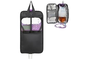 MEESYN Insulated Feeding Tube Pump Organizer Bag - 3-Layer Thermal Design w/Detachable Cooling Pack Pocket & Pump Platform, Fits 500-1200ml Nutrition Formula, for G J GJ Tube Accessories (Black)