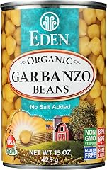 Eden Organic Garbanzo Beans, 15 oz Can, No Salt, Non-GMO, Gluten Free, Vegan, Kosher, U.S. Grown, Heat and Serve, Macrobiotic