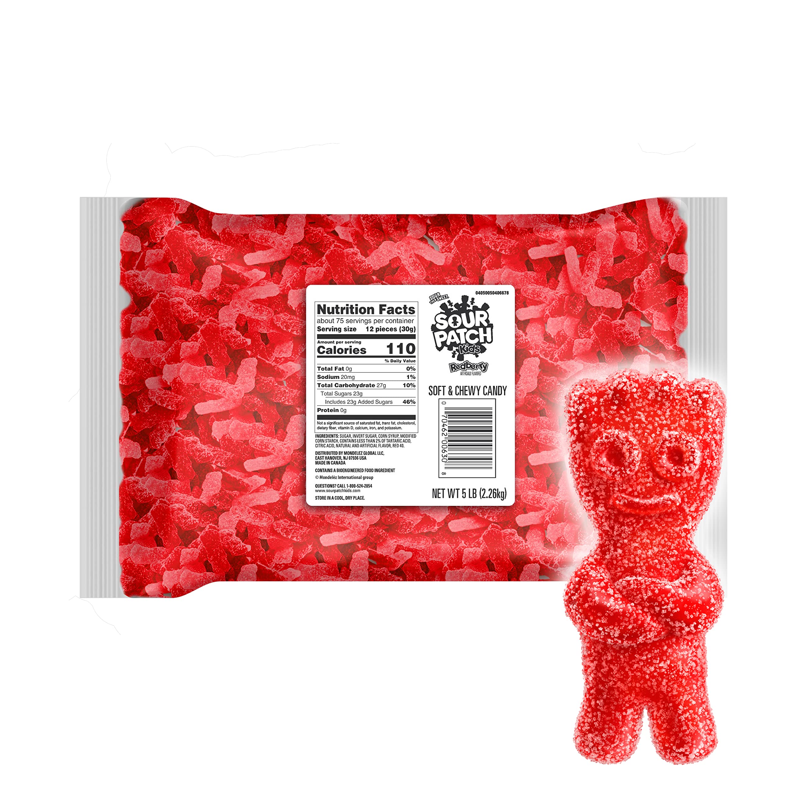 SOUR PATCH KIDS Redberry Soft & Chewy Candy, 5 lb Bag