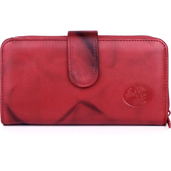 Julia Buxton Heiress Double Cardex™ Wallet - Red Crunch Leather With Floral Emboss - View #2
