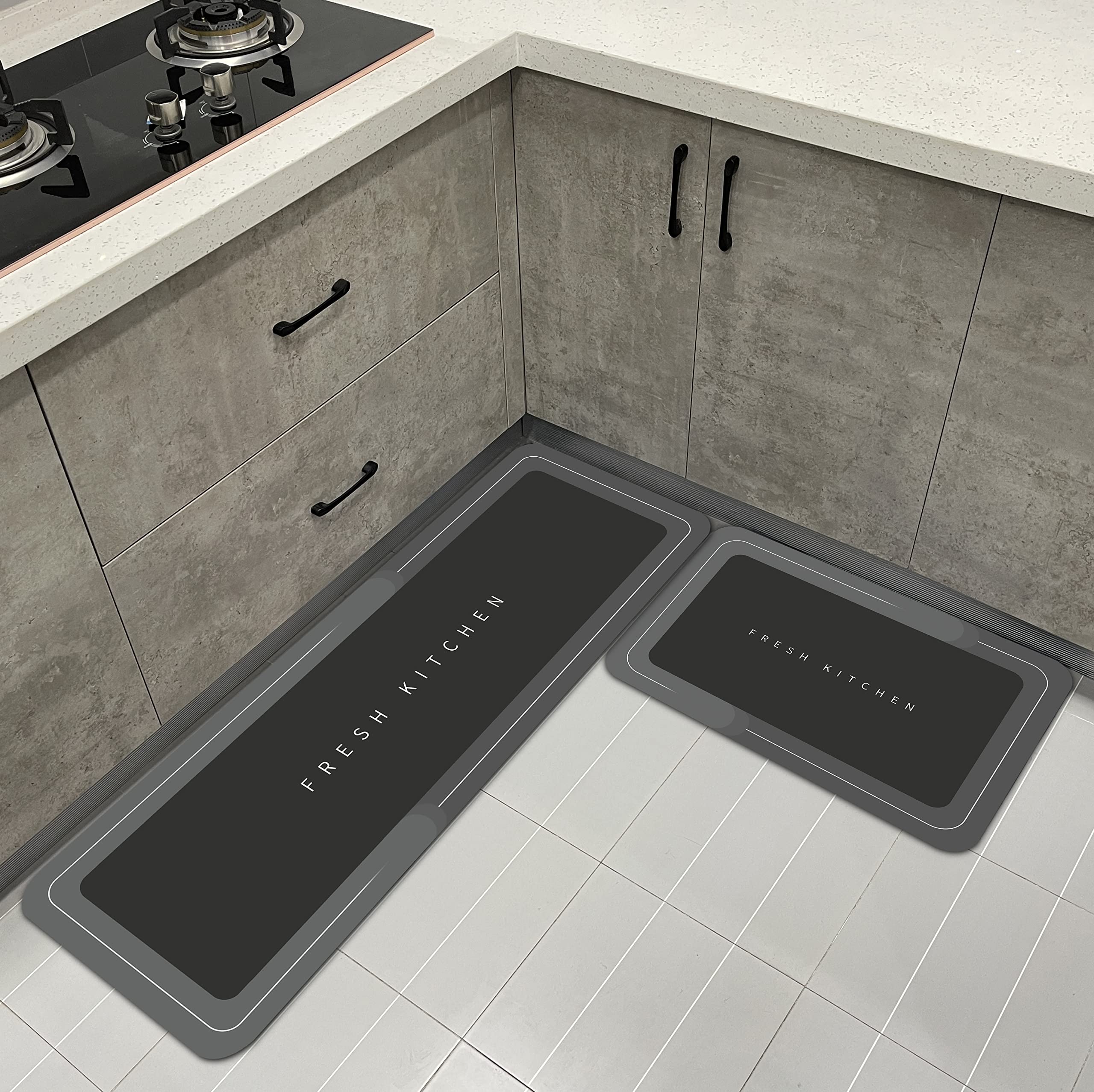 Hoimlm Kitchen Rug Set 2 Piece Non Slip and Anti Fatigue Kitchen Mat, Washable Mats and Rugs for kitchen,Hallway Runner Set, Dining Room, Entryway and Home Decoration Office — image 1