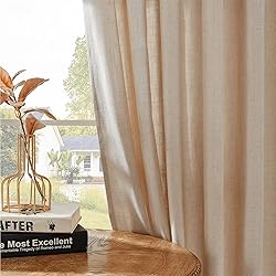 Joydeco Linen Curtains for Living Room,Light