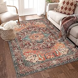 Yamaziot Washable Area Rug, 4x6 Non-Slip Boho