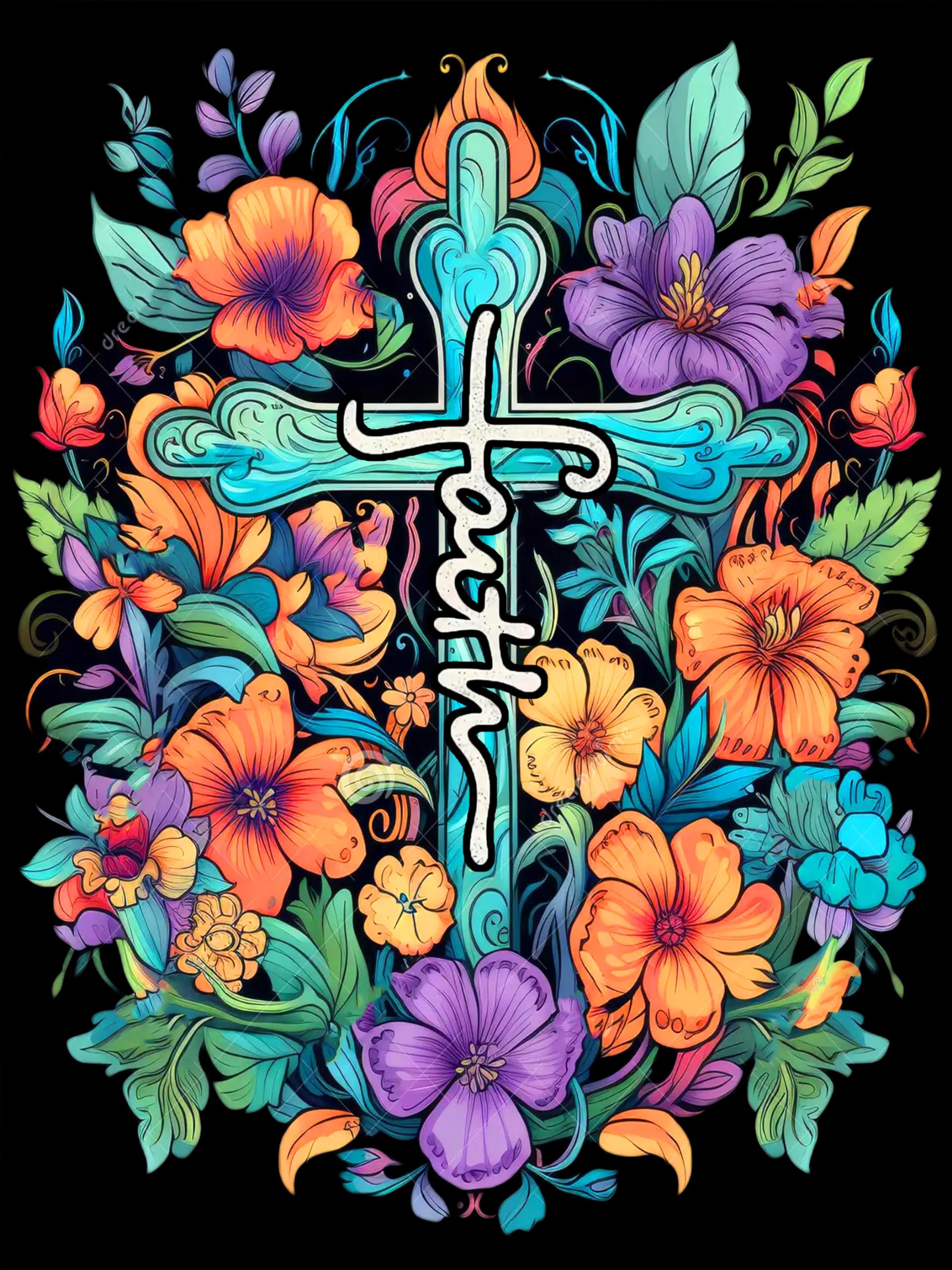 Cross Flowers Diamond Painting Kits for Adults