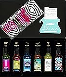 Martini Twists Gourmet Global Cocktail Bar & Drink Mixer Sampler Set of 6 & Flamingo Stir Sticks; Caipirinha, Blue Hawaiian, Appletini, Singapore Sling, Strawberry Daiquiri & Tropical Painkiller
