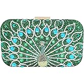 MAIRLOM Peacock Clutch Purses for Women, Crystal Clutches Evening Bags Gemstone Clutch Purse for Wedding Party