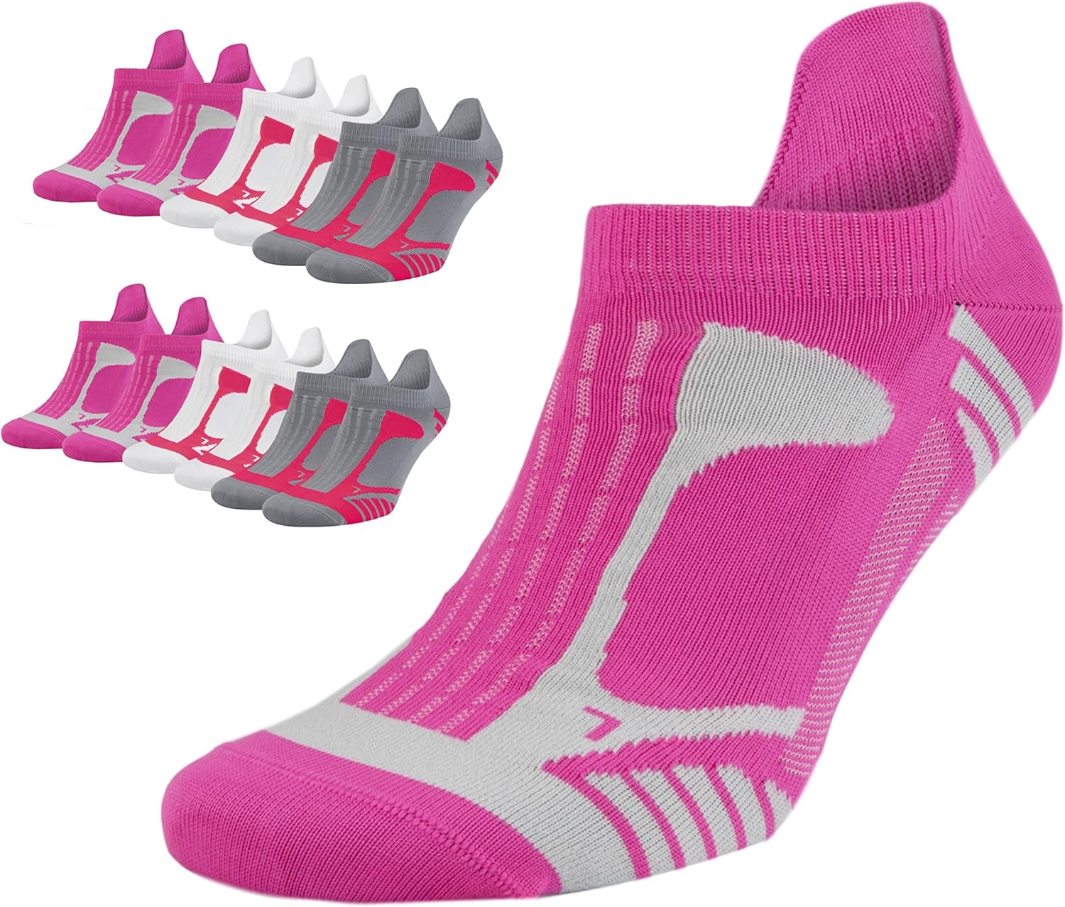SA SocksAbility Women`s NoShow Low Cut Athletic Performance Ankle Tab Running Socks 6pack S