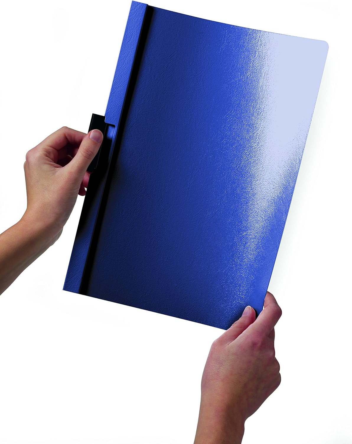 DURABLE Report Cover with DURACLIP, Letter-Size, Holds Up to 60 Pages, Clear Cover/Dark Blue, 25 per Box (221407BX) : Office Products