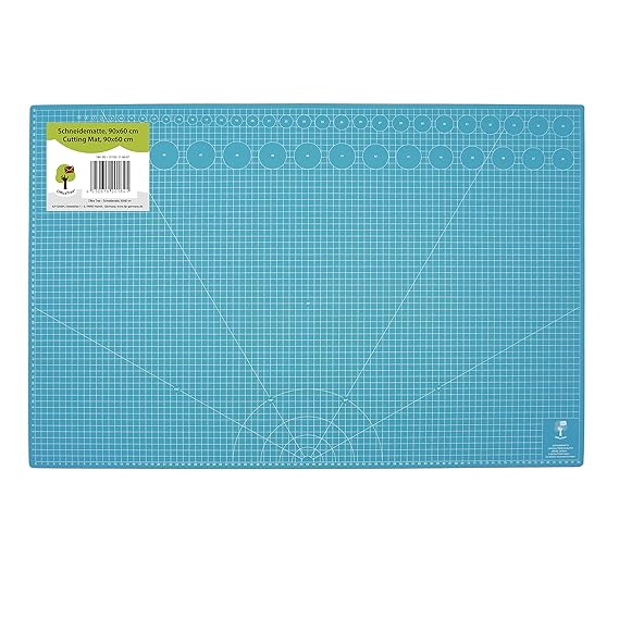 OfficeTree® Schneidematte Cutting Mat - 90x60 cm (A1) blau - beidseitig Raster und Markierungen für professionelle Schnitte -
