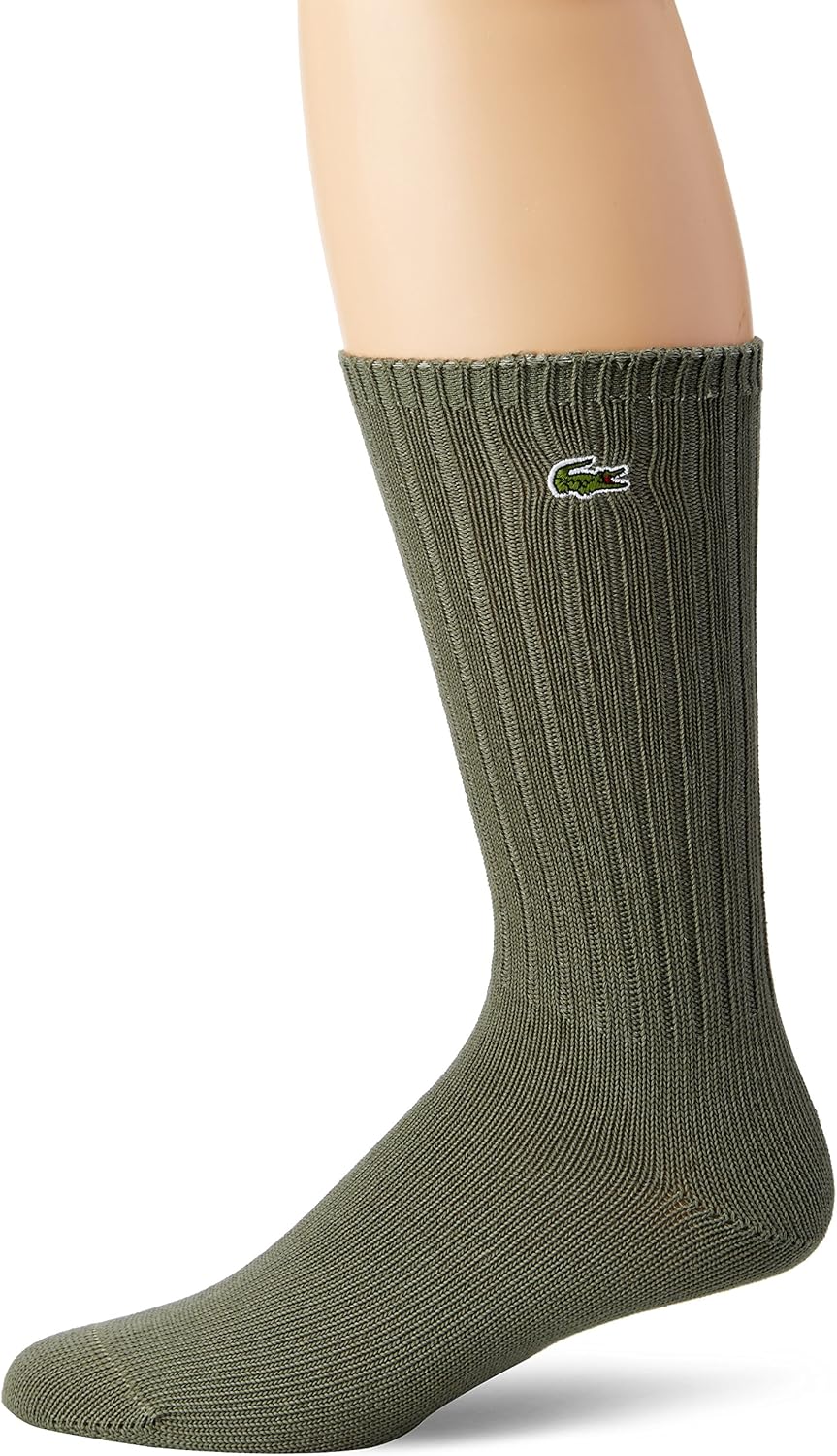 Lacoste Men's Classic Rib Crew Sock at Amazon Men’s Clothing store
