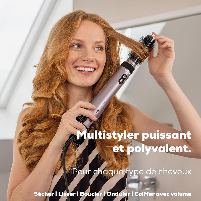 HT 110 Airstyler 5-en-1, Styler capillaire multifonction pour boucler, lisser & donner du volume, coiffage délicat pour tous les types de cheveux, céramique-tourmaline, 5 embouts
