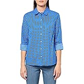 Tommy Hilfiger Womens Plaid Lurex Button Up Shirt