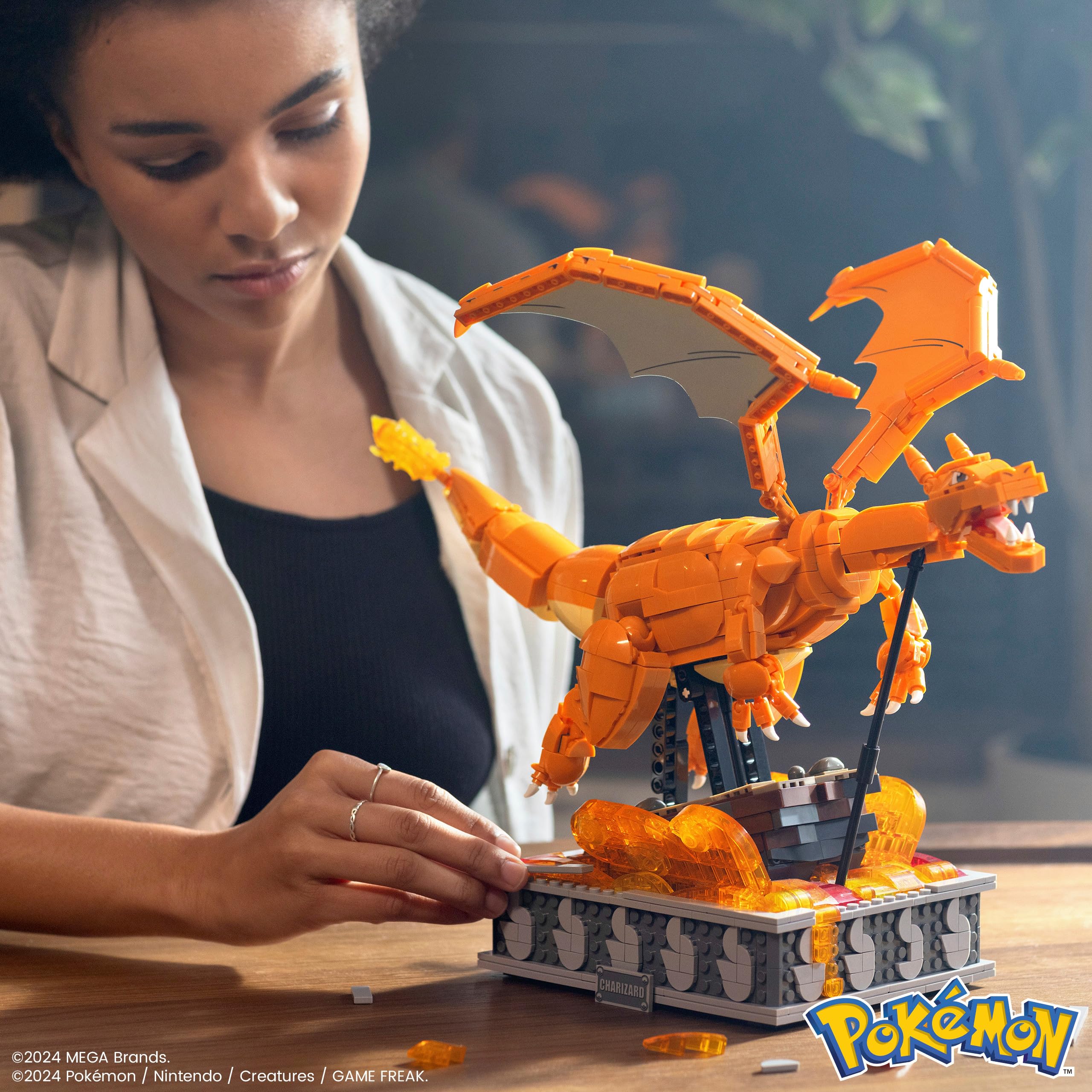 Mega Pokémon Glurak Actionfigur, 1664 Teile, zusammenbaubares, bewegliches Figur, Bauspielzeug, ca. 28 cm groß, ab 12 Jahre Sammelfigut, HMW05 2