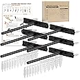BATODA - 8" Floating Shelf Bracket Heavy Duty (6 pcs) –Solid Steel Blind Shelf Supports - Hidden Brackets for Floating Wood Shelves - Blind Shelf Support - Shelving Mounting Hardware Included (Pack 6)