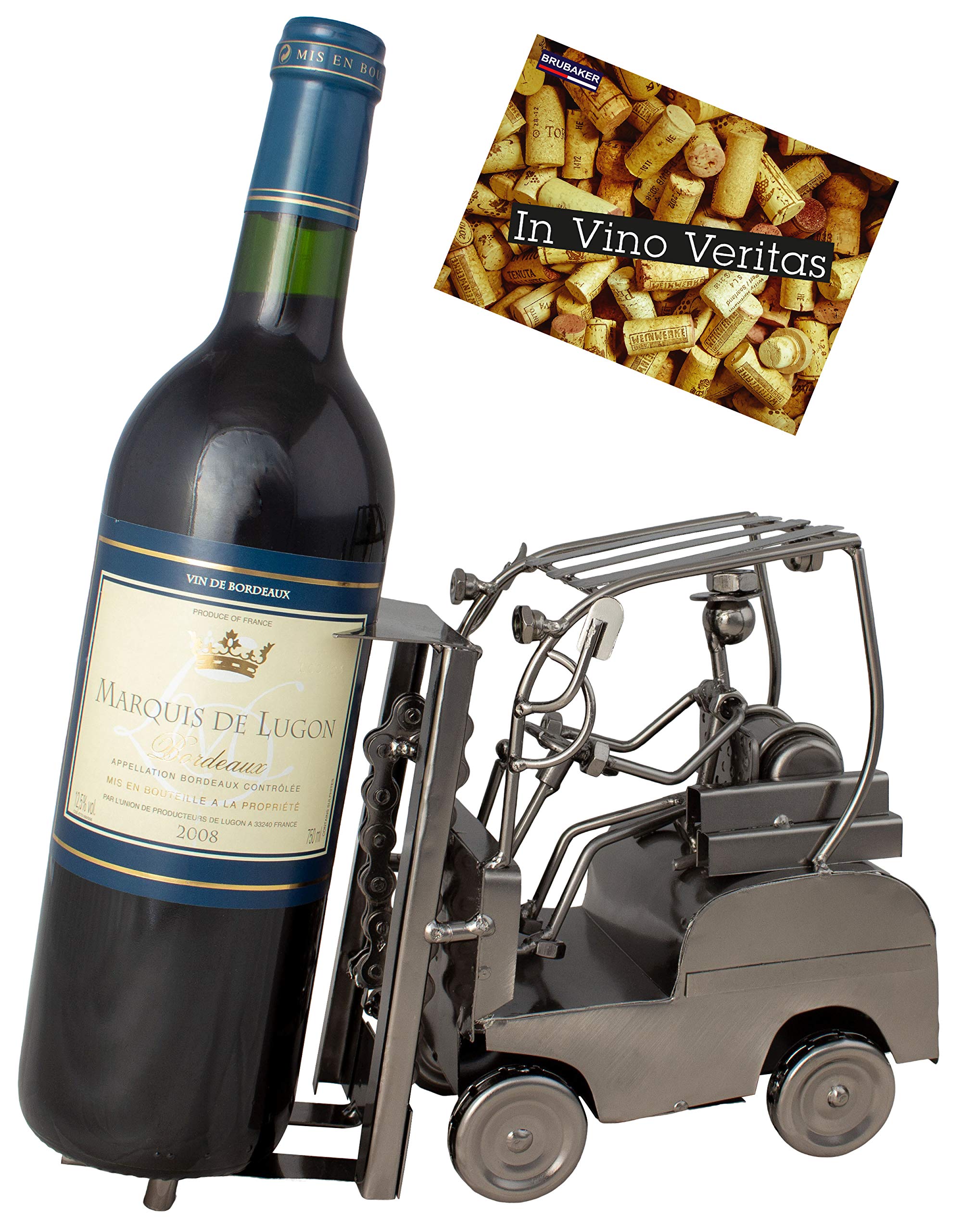 BRUBAKER Wine Bottle Holder Stacker Driver - Metal Bottle Stand Rack - with Gift Card