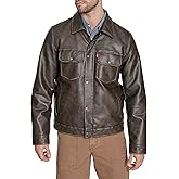 Levi's Men's Faux Leather Trucker Jacket With Quilted Lining