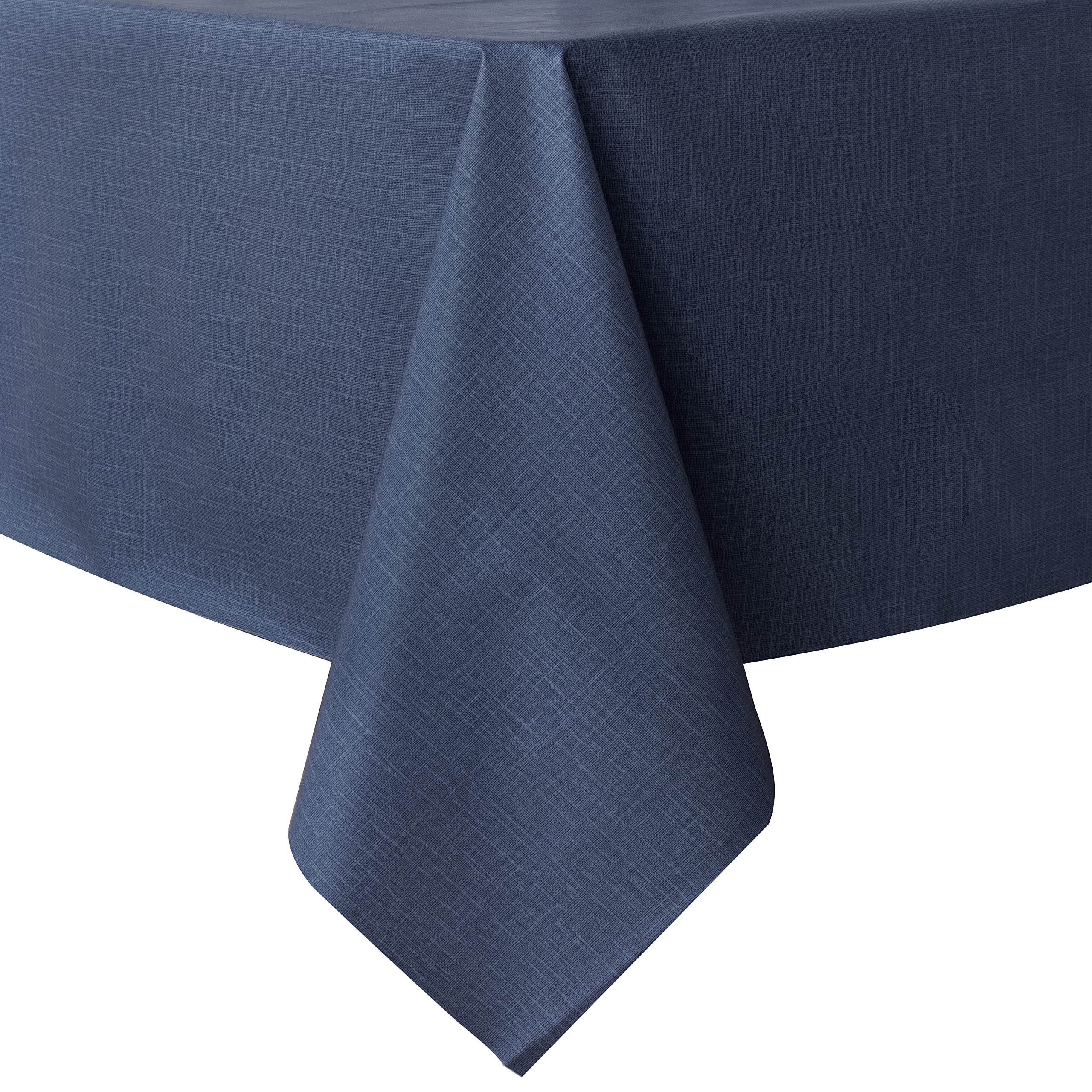 sancua 100% Waterproof Rectangle PVC Tablecloth - 60 x 84 Inch - Oil Proof Spill Proof Vinyl Table Cloth, Wipe Clean Table Cover for Dining Tables, Buffet Parties and Camping, Greyish Blue