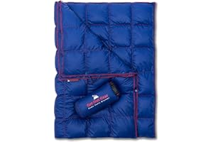 Get Out Gear Down Camping Blanket - Puffy, Packable, Lightweight and Warm | Ideal for Outdoors, Travel, Stadium, Festivals, Beach, Hammock | 650 Fill Power Water-Resistant Backpacking Quilt