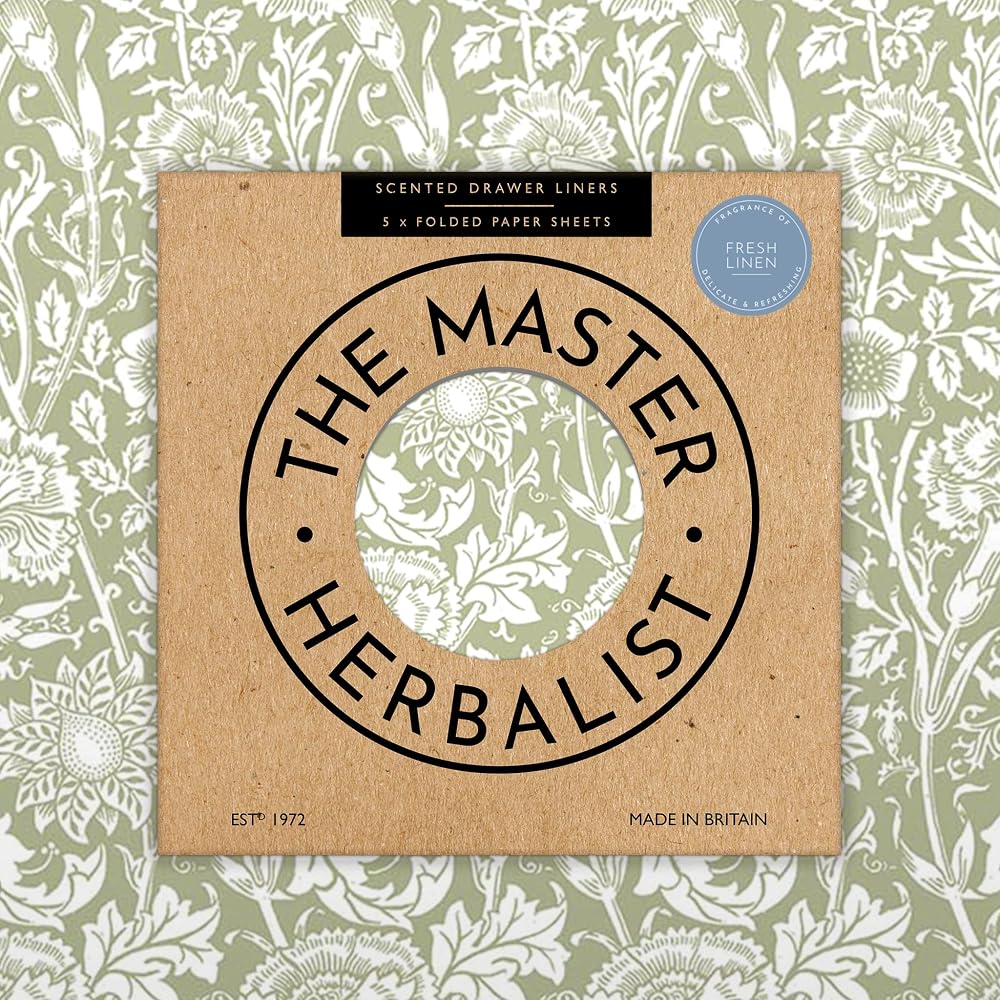 The Master Herbalist Scented Linen Drawer Liners 5 Sheets William Morris Sage