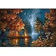 Rivers Edge Products LED Canvas Wall Art, 24 by 16 Inches, Fiber Optic Light Up Wall Decor, Battery Operated Lighted Canvas Print, LED Light Kitchen, Bedroom, or Home Decor, Wishing Upon A Star