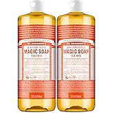 Dr. Bronner's Pure-Castile Magic Soap Liquid (Tea Tree, 32 ounce, 2-Pack) - Made with Regenerative Organic Certified Oils, 18-in-1 Uses: Body, Hair, Laundry & Dishes, Concentrated, Vegan, Non-GMO