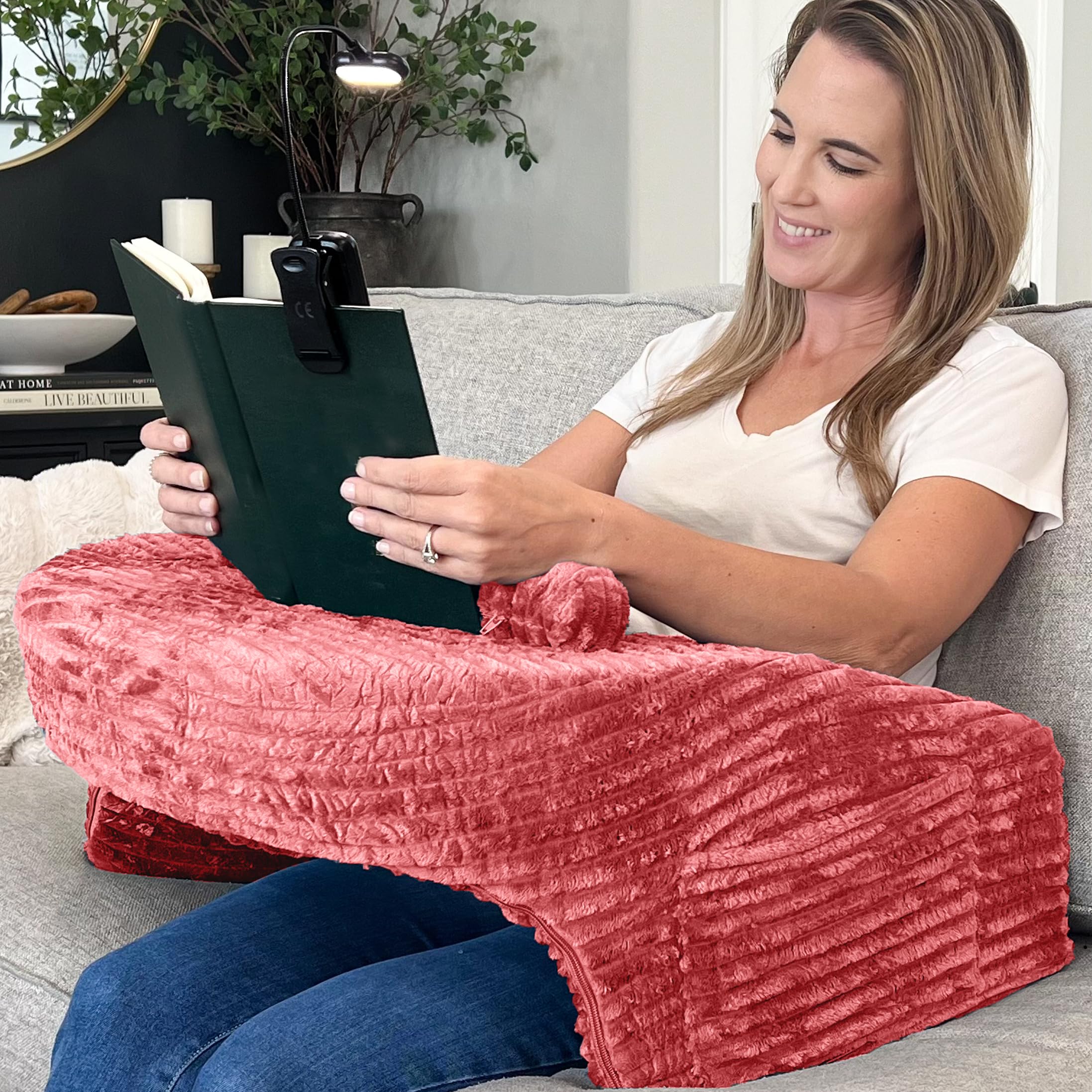 Photo 1 of Homie 3-in-1 Reading Pillow for Gaming, Extra Large with Reading Light and Wrist Support Pillow, Memory Foam Lap Desk Bed Rest Pillow with Arm Rest, for Working, Playing Steam Deck Switch or Sitting