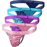 B2BODY Satin Mens Sport Thongs Underwear Silky Sexy Man G String Thong Undie Multi Pack
