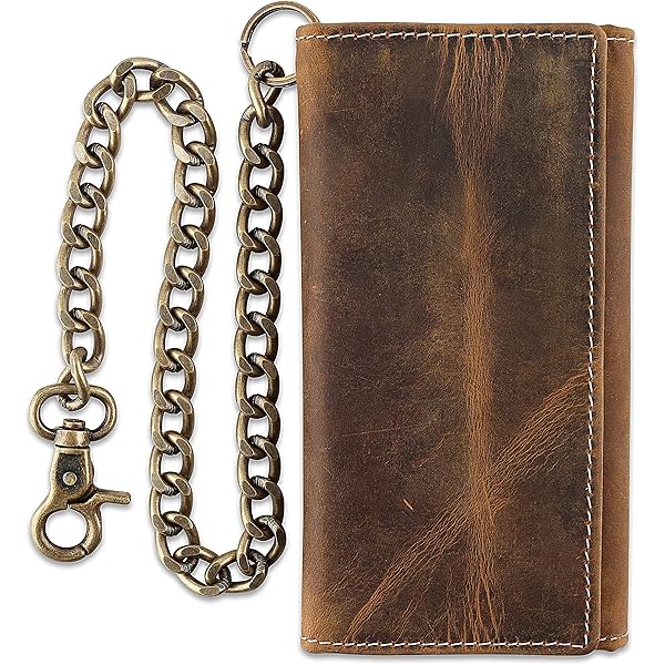 Amazon.com: RS Mens Wallet with Chain Leather Long Bifold