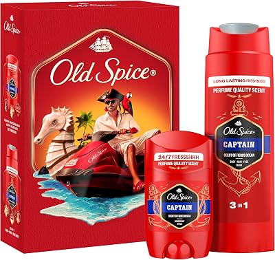 Old Spice Captain Gift Set for Men Deodorant Stick & Shower Gel