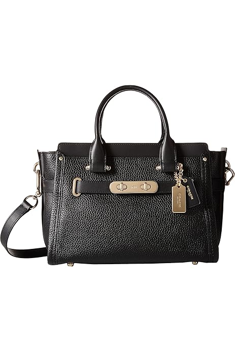 COACH Swagger Carryall 27 In Pebble Leather Li/Black One Size