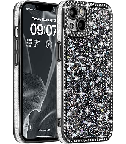 Casechics Compatible With IPhone Case,Glitter Diamond Mirror Makeup Bling Flower Floral Electroplated Bumper Camera Lens Protection Soft Shockproof Cover Phone Case (White,iPhone X/Xs - View #14